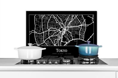 Spritzschutz Küchenrückwand - 70x50 cm Karte - Tokio - Stadtplan - Karte
