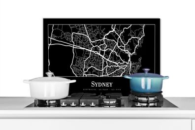 Spritzschutz Küchenrückwand - 70x50 cm Karte - Sydney - Stadtplan (Gr. 70x50 cm)