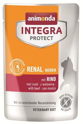 animonda ¦ Integra Protect - Renal - Rind - 24 x 85g ¦ nasses Futter im Pouchbeute...