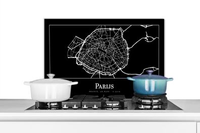 Spritzschutz Küchenrückwand - 70x50 cm Paris - Karte - Stadtplan (Gr. 70x50 cm)