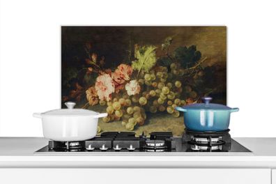 Spritzschutz Küchenrückwand - 60x40 cm Obst - Stilleben mit Weintrauben - Alte Meiste