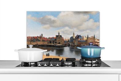 Spritzschutz Küchenrückwand - 60x40 cm Vermeer - Stadt - Alte Meister - Kunst