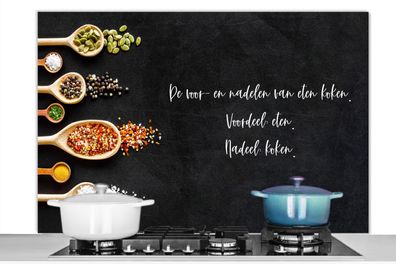 Spritzschutz Küchenrückwand - 120x80 cm Das Für und Wider des Kochens - Kochen - Zita