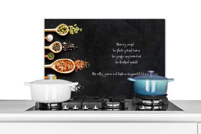 Spritzschutz Küchenrückwand - 60x40 cm Zitate - Sprichwörter - Muttis Rezept - Küche