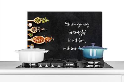 Spritzschutz Küchenrückwand - 60x40 cm Sprichwörter - - Zitate - Essen, um genug Trei