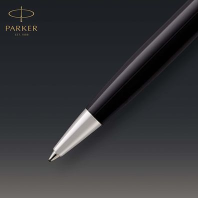Parker Sonnet Kugelschreiber | Schwarze Lackierung mit Palladiumzierteilen | Mittl...