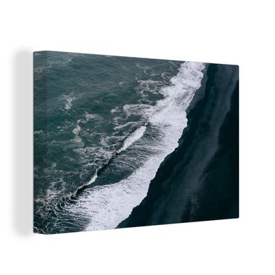 Leinwandbilder - Wanddeko 120x80 cm Wasser - Strand - Schwarz (Gr. 120x80 cm)