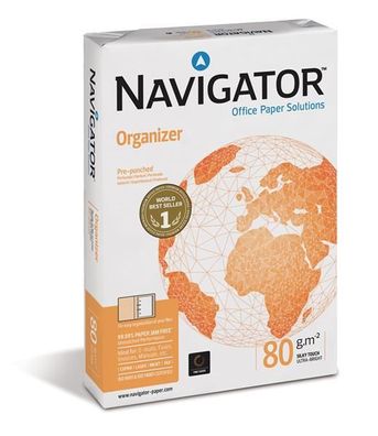 Navigator Organizer 80g/ m² DIN-A4 - 2-fach gelocht 500 Blatt weiß