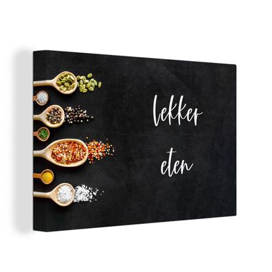 Leinwandbilder - Wanddeko 150x100 cm Zitate - Gewürze - Sprichwörter - Gutes Essen