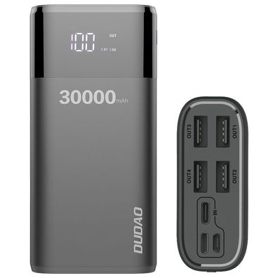 Dudao Powerbank 30000mAh Extrem Hohe Kapazität, Externer Akku mit 4 Output USB ...
