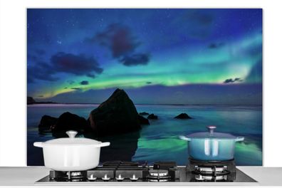 Spritzschutz Küchenrückwand - 120x80 cm Himmel - Landschaft - Polarlicht