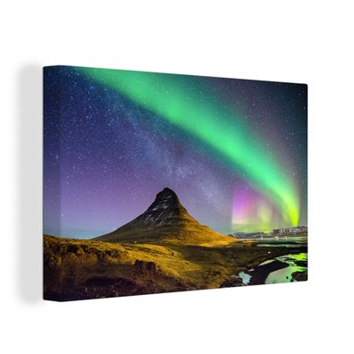 Leinwandbilder - Wanddeko 140x90 cm Aurora - Nordlichter - Nacht (Gr. 140x90 cm)