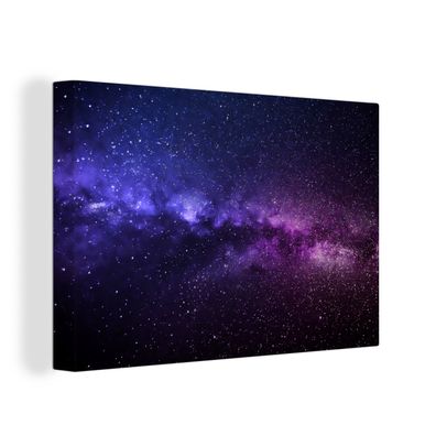 Leinwandbilder - Wanddeko 30x20 cm Sternenhimmel - Nacht - Weltraum (Gr. 30x20 cm)