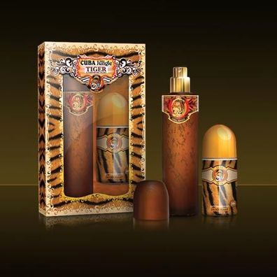 SET Damen CUBA JUNGLE TIGER 100 ml EdT Parfüm + Roll on 50 ml