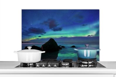 Spritzschutz Küchenrückwand - 90x60 cm Himmel - Landschaft - Polarlicht