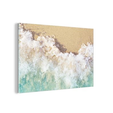 Glasbild Glasfoto Wandbild 90x60 cm Golf - Strand - Meer - Wasser (Gr. 90x60 cm)
