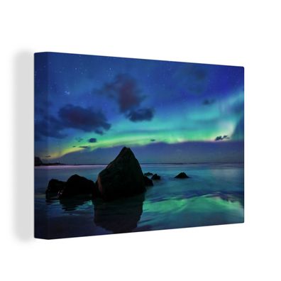 Leinwandbilder - Wanddeko 150x100 cm Himmel - Landschaft - Polarlicht