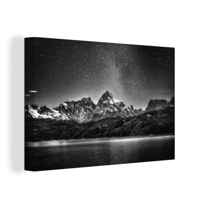 Leinwandbilder - Wanddeko 150x100 cm Sternenhimmel - Berg - Nacht (Gr. 150x100 cm)