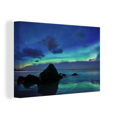 Leinwandbilder - Wanddeko 150x100 cm Himmel - Landschaft - Polarlicht