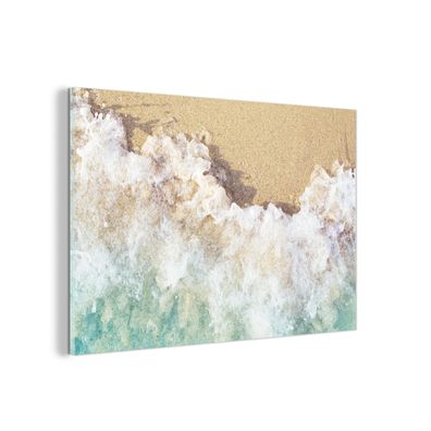 Glasbild Glasfoto Wandbild 30x20 cm Golf - Strand - Meer - Wasser (Gr. 30x20 cm)