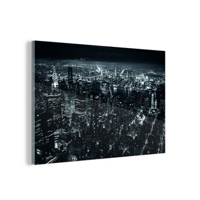 Glasbild Glasfoto Wandbild 60x40 cm Skyline - New York - Nacht (Gr. 60x40 cm)