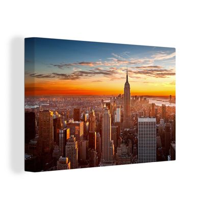 Leinwandbilder - Wanddeko 120x80 cm Skyline - New York - Sonne (Gr. 120x80 cm)