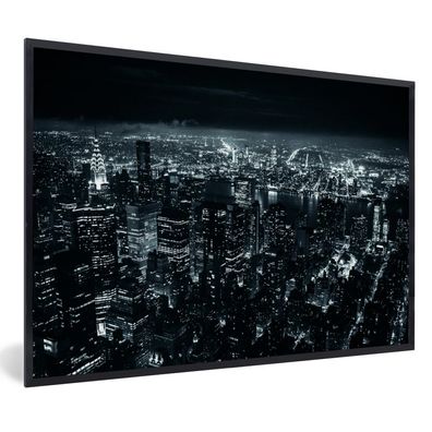 Poster Bilder - 90x60 cm Skyline - New York - Nacht (Gr. 90x60 cm)