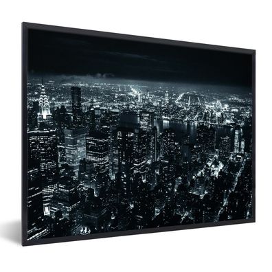Poster Bilder - 40x30 cm Skyline - New York - Nacht (Gr. 40x30 cm)