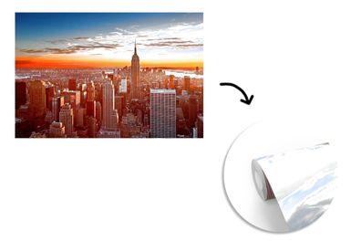 Tapete Fototapete - 450x300 cm Skyline - New York - Sonne (Gr. 450x300 cm)