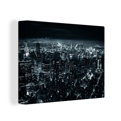 Leinwandbilder - Wanddeko 120x90 cm Skyline - New York - Nacht (Gr. 120x90 cm)