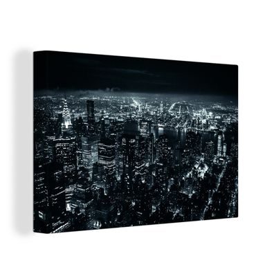 Leinwandbilder - Wanddeko 150x100 cm Skyline - New York - Nacht (Gr. 150x100 cm)