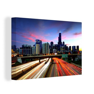 Leinwandbilder - Wanddeko 120x80 cm Stadt - Verkehr - USA (Gr. 120x80 cm)