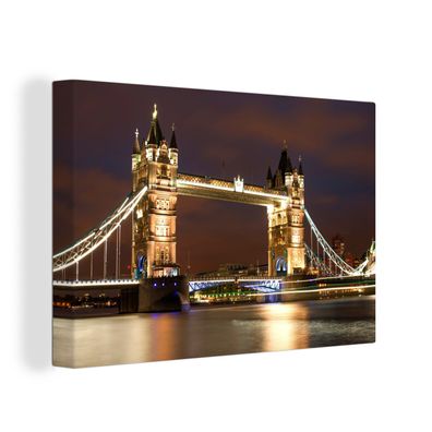 Leinwandbilder - Wanddeko 60x40 cm London - Nacht - Brücke (Gr. 60x40 cm)