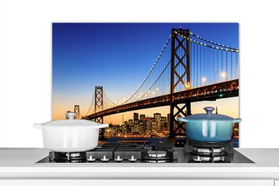 Spritzschutz Küchenrückwand - 90x60 cm Brücke - San Francisco - Skyline