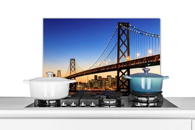 Spritzschutz Küchenrückwand - 60x40 cm Brücke - San Francisco - Skyline