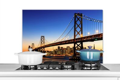 Spritzschutz Küchenrückwand - 80x55 cm Brücke - San Francisco - Skyline