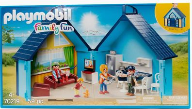 Playmobil Haus Ferienhaus Küche Wohnzimmer und Fernseher 70219 Aufklappfunktion