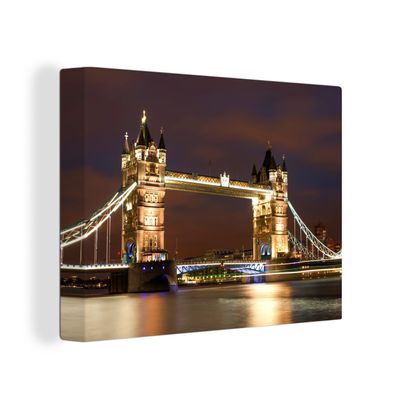Leinwandbilder - Wanddeko 120x90 cm London - Nacht - Brücke (Gr. 120x90 cm)