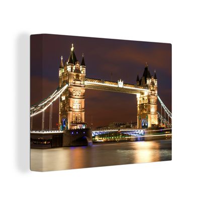 Leinwandbilder - Wanddeko 120x90 cm London - Nacht - Brücke (Gr. 120x90 cm)