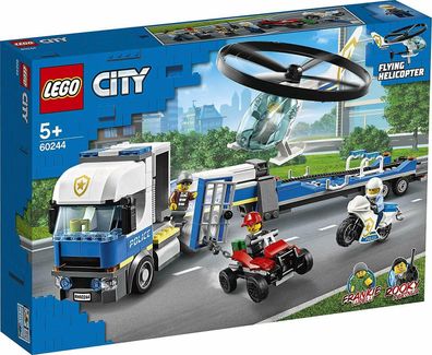 LEGO City Polizei 60244 Polizeihubschrauber Set Helikopter mit LKW und Figuren