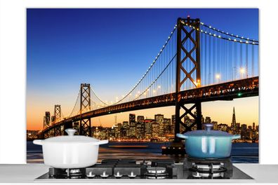 Spritzschutz Küchenrückwand - 120x80 cm Brücke - San Francisco - Skyline