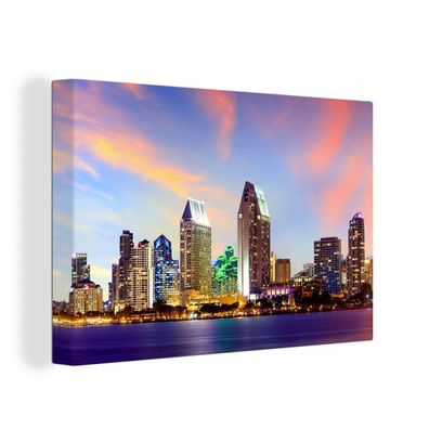 Leinwandbilder - Wanddeko 30x20 cm Skyline - Vereinigte Staaten - Wasser