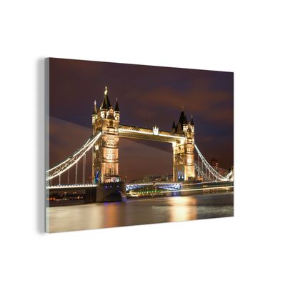 Glasbild Glasfoto Wandbild 150x100 cm London - Nacht - Brücke (Gr. 150x100 cm)