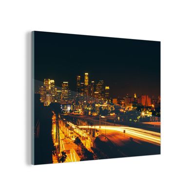 Glasbild Glasfoto Wandbild 80x60 cm Nacht - Stadt - Denver (Gr. 80x60 cm)