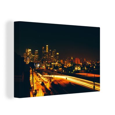 Leinwandbilder - Wanddeko 30x20 cm Nacht - Stadt - Denver (Gr. 30x20 cm)