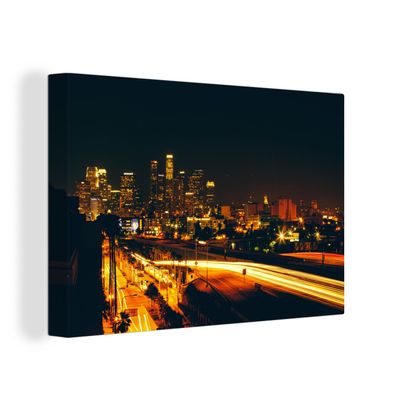 Leinwandbilder - Wanddeko 90x60 cm Nacht - Stadt - Denver (Gr. 90x60 cm)