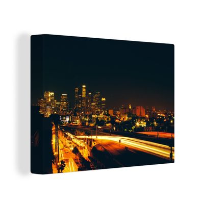 Leinwandbilder - Wanddeko 40x30 cm Nacht - Stadt - Denver (Gr. 40x30 cm)
