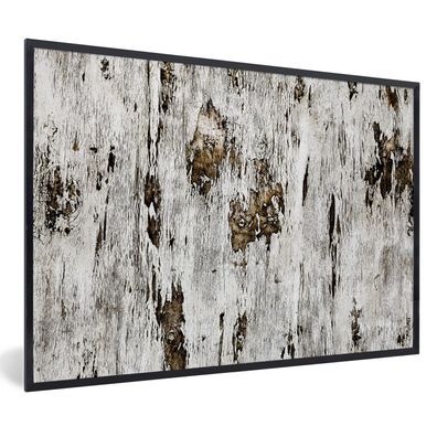 Poster Bilder - 120x80 cm Birke - Weiß - Holz (Gr. 120x80 cm)