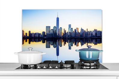 Spritzschutz Küchenrückwand - 90x60 cm Skyline - New York - Wasser (Gr. 90x60 cm)