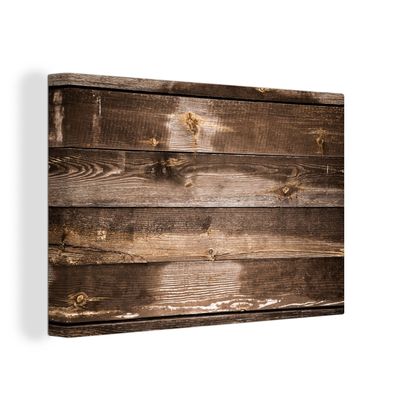 Leinwandbilder - Wanddeko 30x20 cm Regale - Holz - Dunkel (Gr. 30x20 cm)